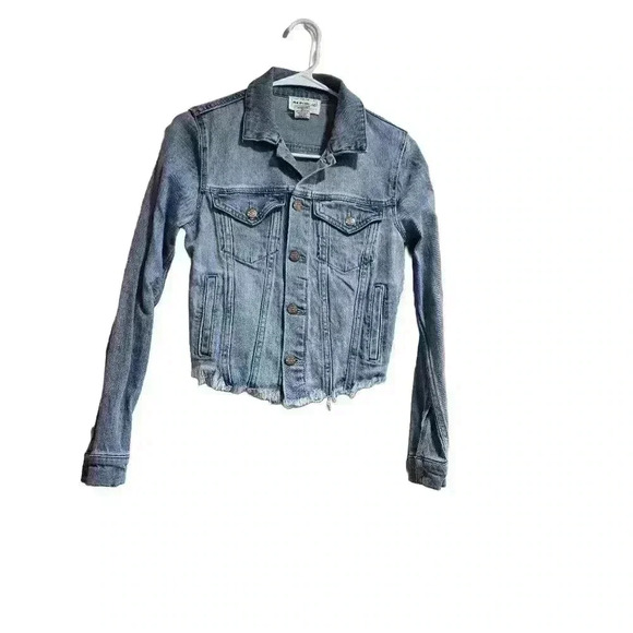 Light Wash Distressed Denim Jacket - Never Worn - Picture 5 of 7